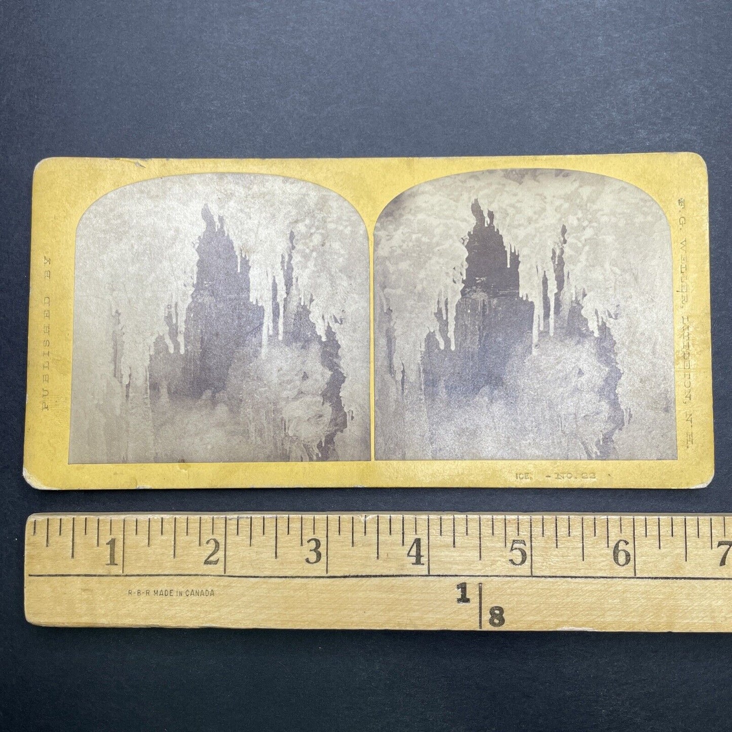 Antique 1860s Lower Ammonoosuc Falls Ice Caves Stereoview Photo Card P1149