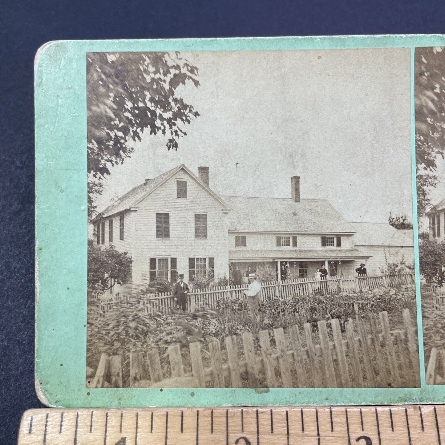 Antique 1860s Old Ramsay Homestead Walpole NH Stereoview Photo Card V2069