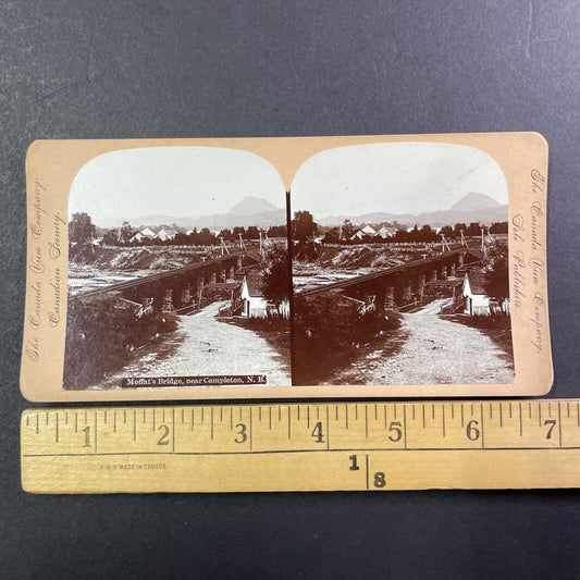 Moffat's Bridge Campbellton New Brunswick Stereoview Antique c1899 Y491