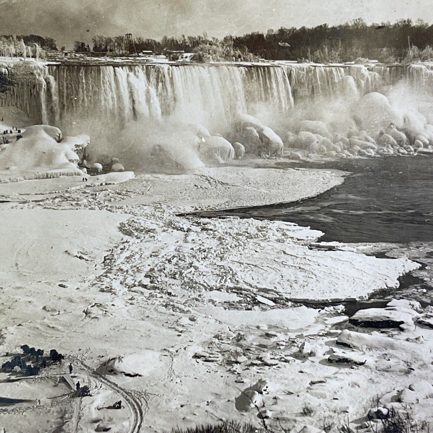 Horse Platform Lower Niagara Falls Gorge Stereoview H.C White c1901 Y1458