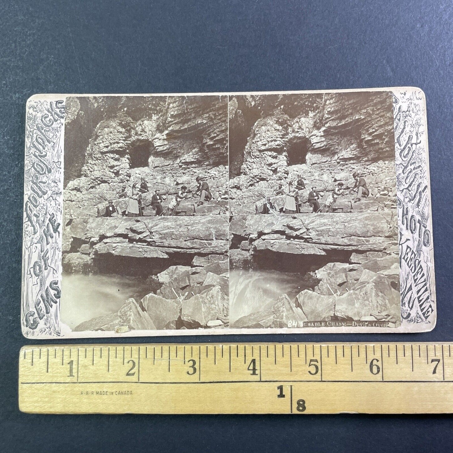 George W. Baldwin Self-Portrait Stereoview Ausable Chasm NY Antique c1870s Y042