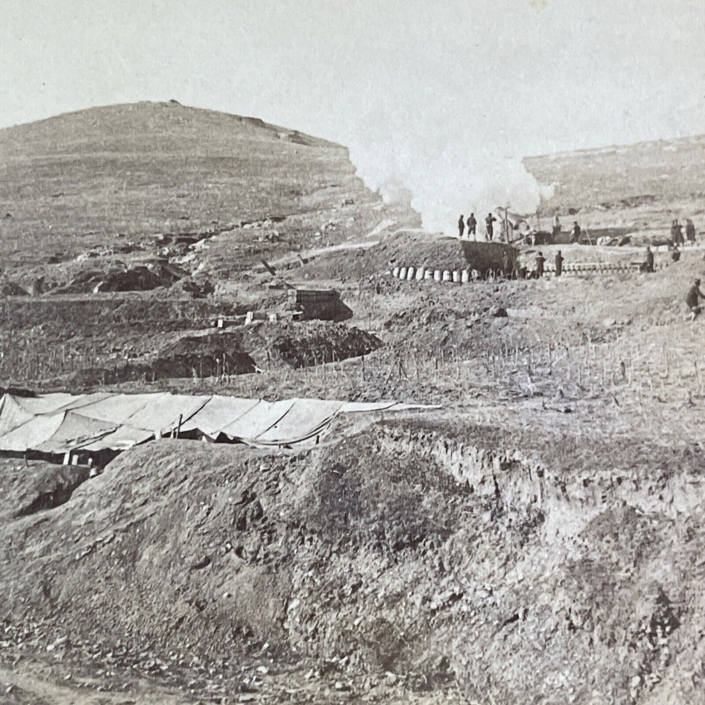 Japanese 500lb Artillery Gun Stereoview Russo-Sino War Antique c1905 X3883