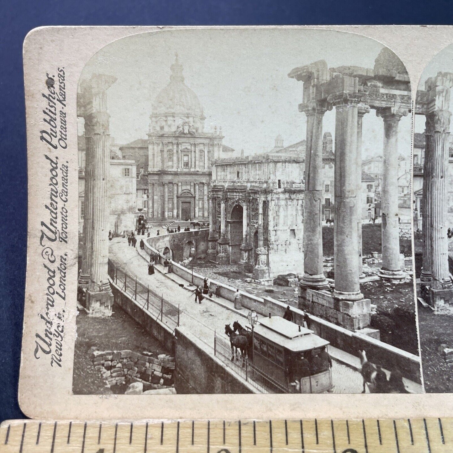 Antique 1890s Elevated Street Roman Forum Rome Italy Stereoview Photo Card P3795