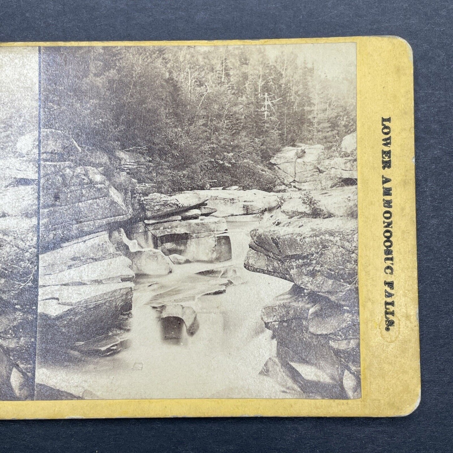 Antique 1860s Lower Ammonoosuc Falls New Hampshire Stereoview Photo Card P1148