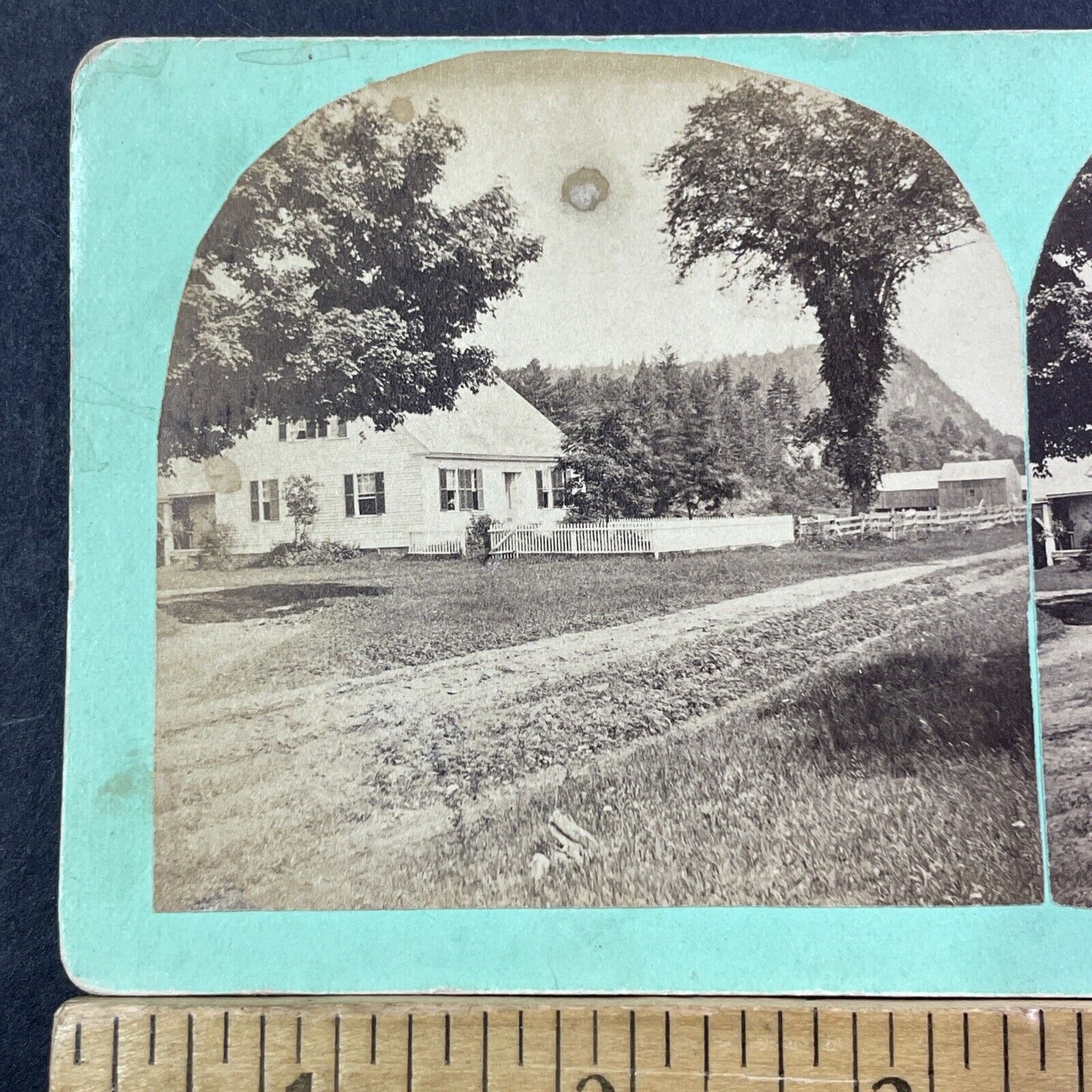 Farm House In Orford NH Stereoview Photo Card CB Cheney Antique c1875 X1223