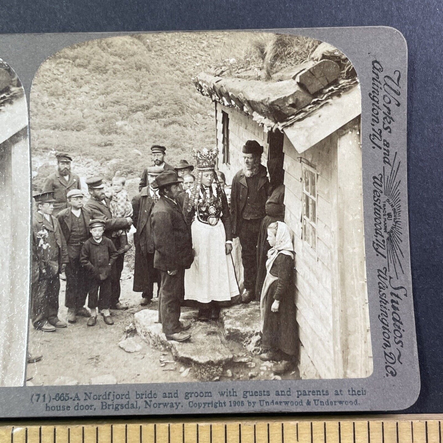 Traditional Norwegian Wedding Stereoview Brigsdal Norway Antique c1905 Y500