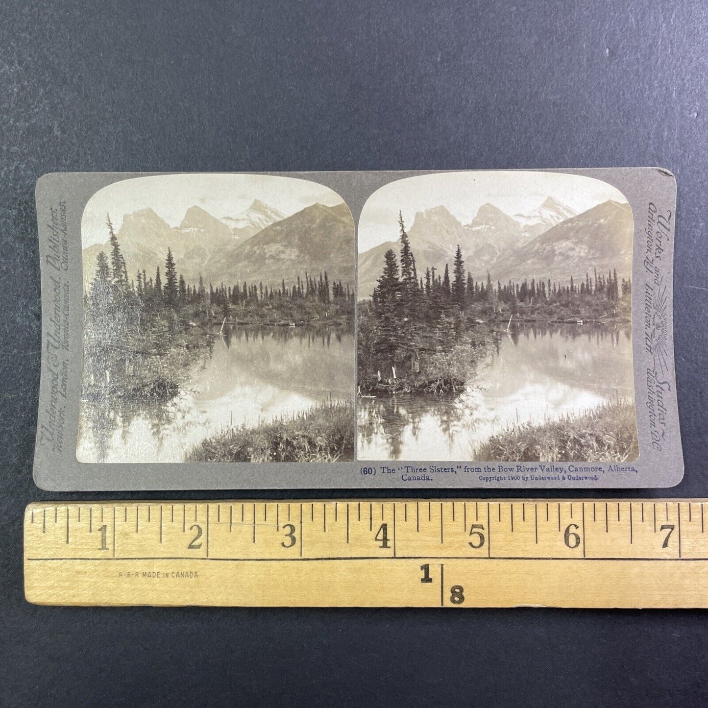 Bow River Valley Canmore Alberta Canada Stereoview Underwood c1900 Y857