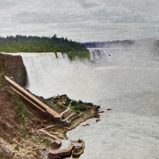 Antique 1925 Niagara Falls From The Rainbow Bridge Stereoview Photo Card P3106