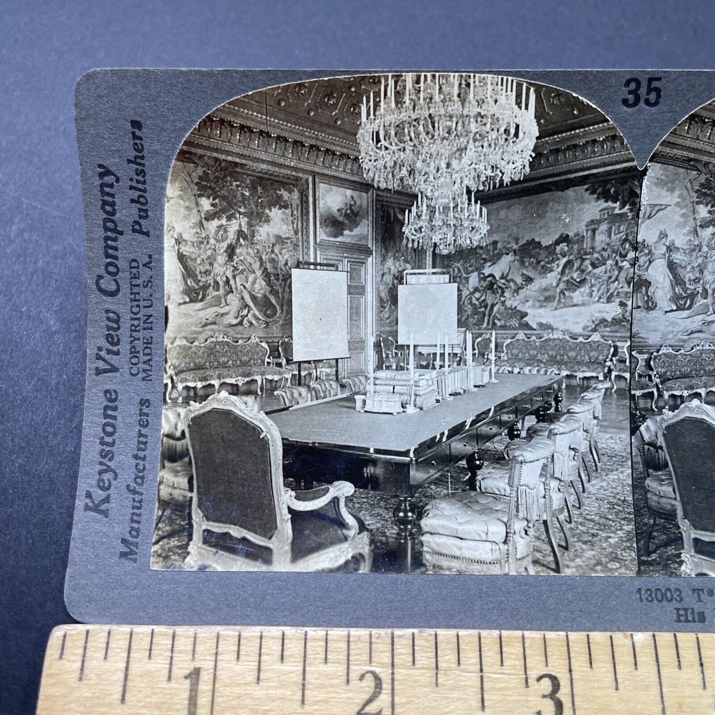 Antique 1910s King's Council Room Stockholm Sweden Stereoview Photo Card P2798