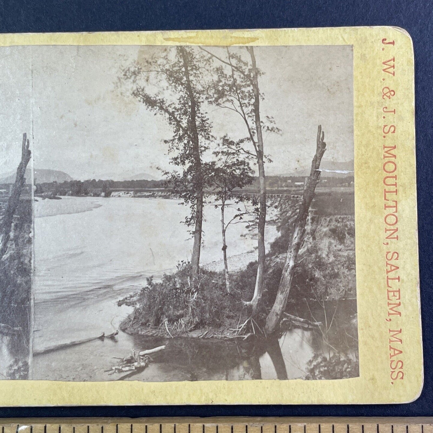 The Saco River New Hampshire Stereoview J.S. Moulton Antique c1870s Y946