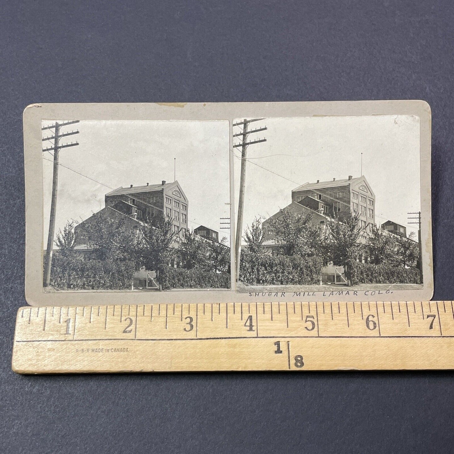 Antique 1905 Sugar Mill Lamar Colorado Stereoview Photo Card V2149