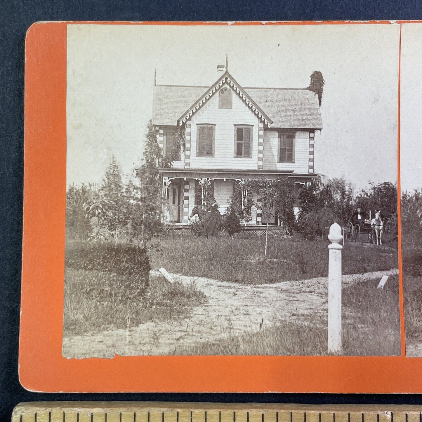 Victorian House Perry County Pennsylvania Stereoview Antique c1860s Y461