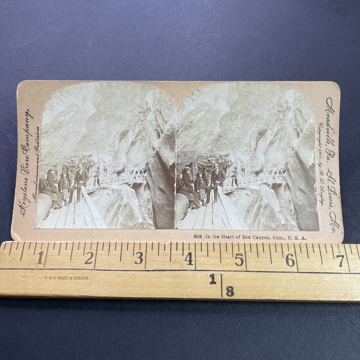 Antique 1901 Box Canyon Walkway Colorado Stereoview Photo Card P3489