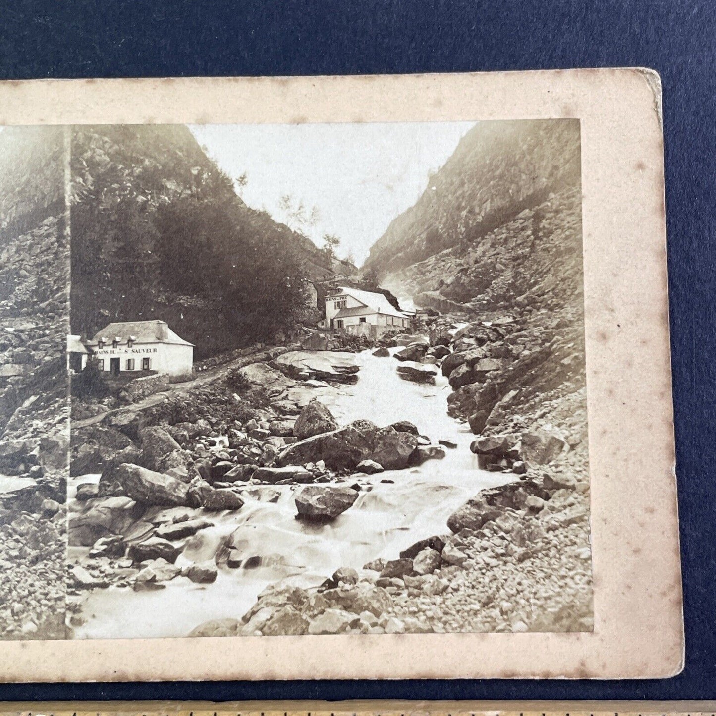 Thermal Springs In Cauterets France Stereoview Louis Rabaud Antique c1860 X3266