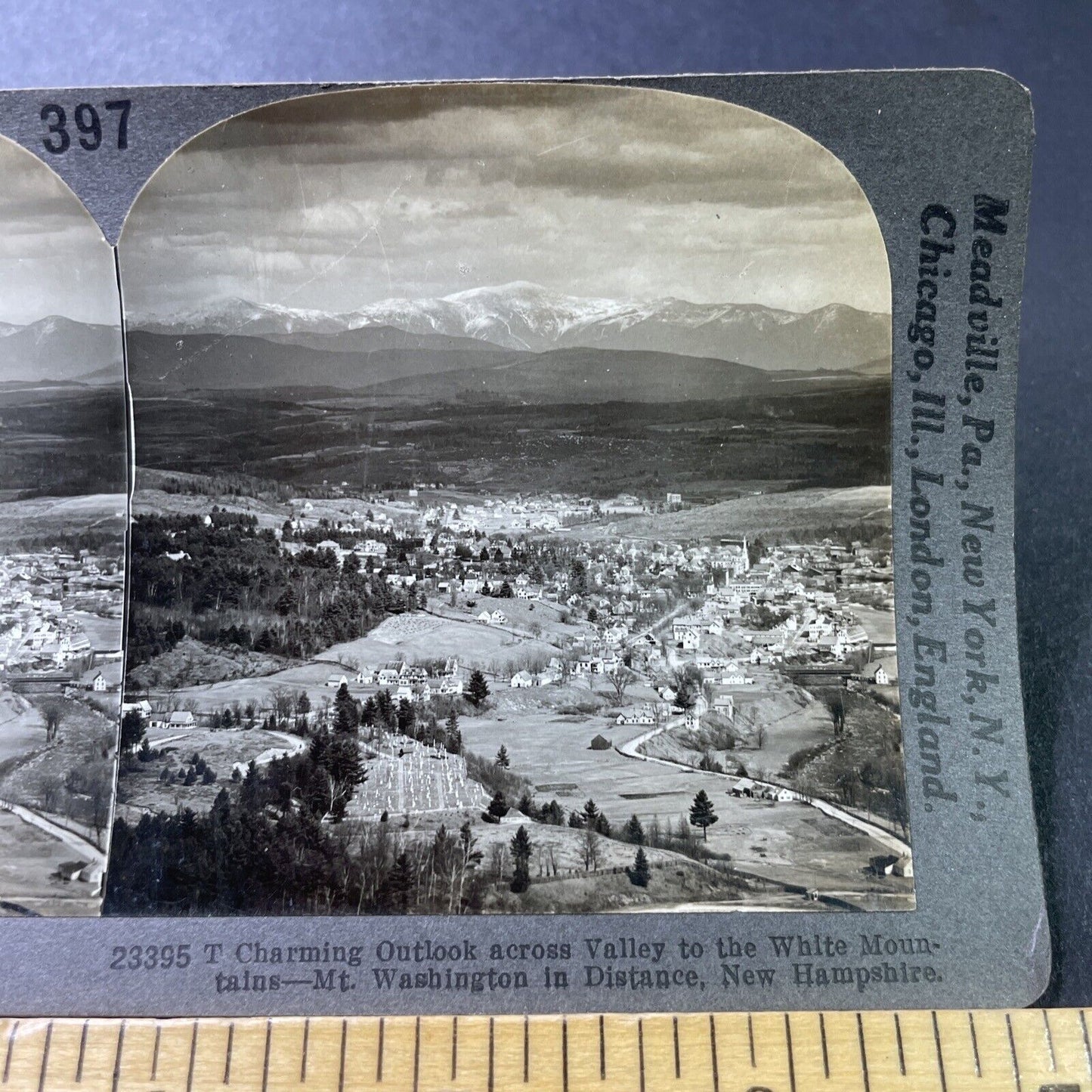 Antique 1920s Littleton New Hampshire Village View Stereoview Photo Card P3161