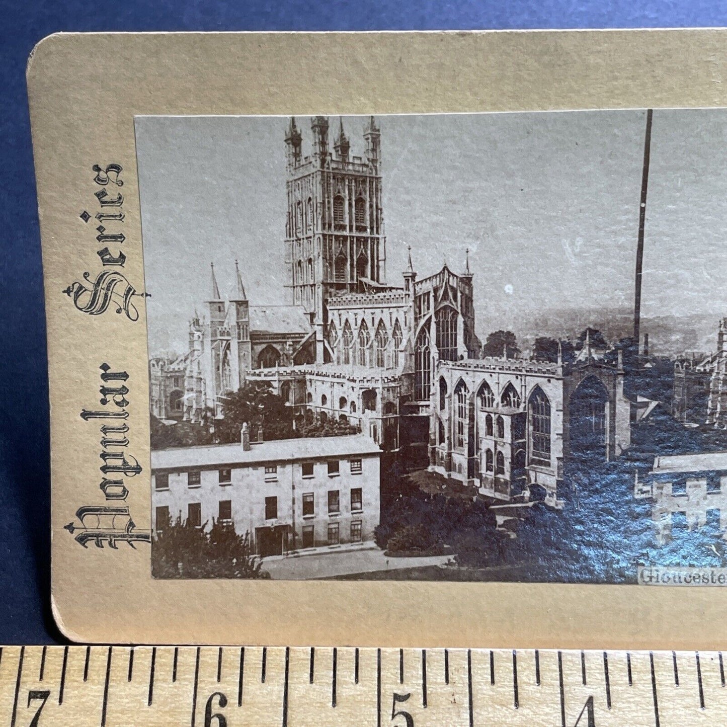 Antique 1860s Gloucester Cathedral England Stereoview Photo Card P2095