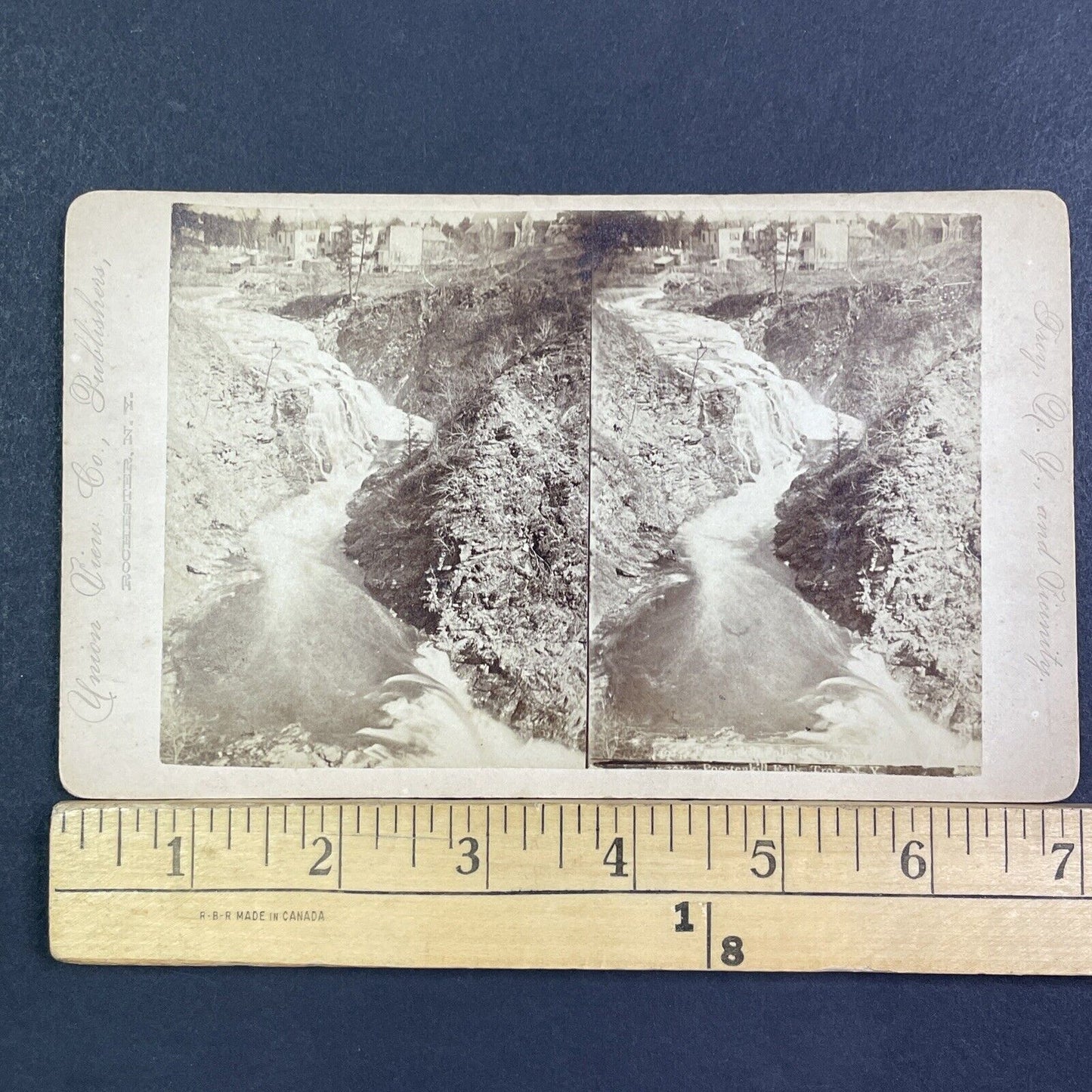 Mount Ida Falls Posetenkill Waterfall Stereoview Troy New York c1880s Y999
