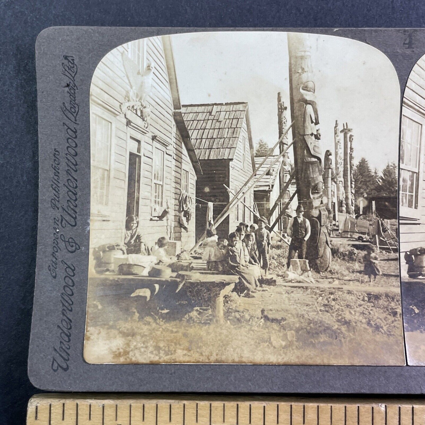 Klinkwan Native American Indian Village Stereoview Alaska Antique c1902 Y438