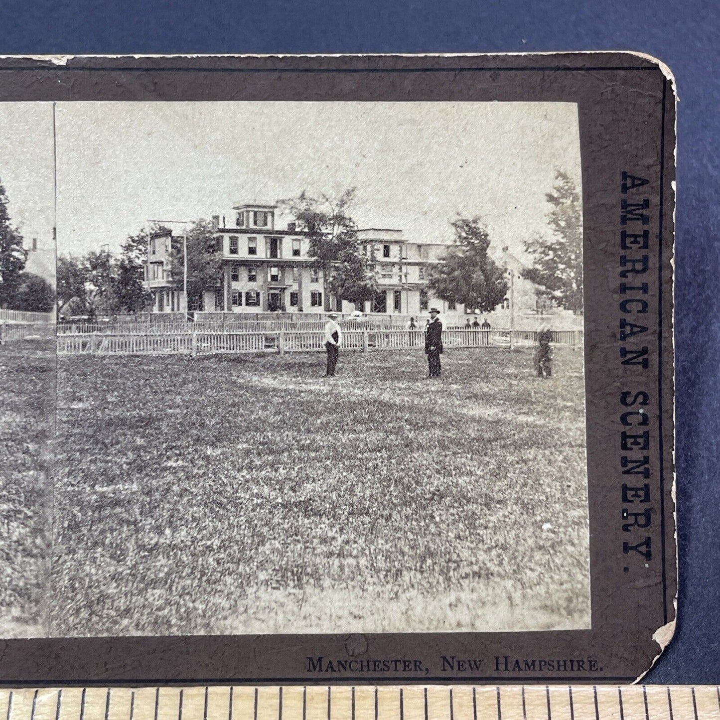 Antique 1870s Manchester NH Police Training Stereoview Photo Card V1939