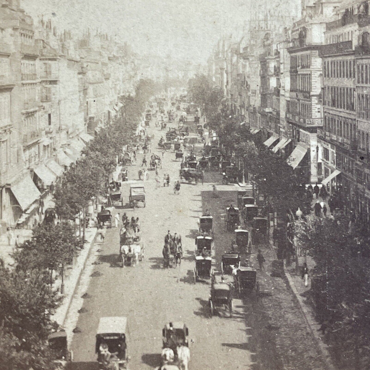 Antique 1870s The Main Street In Paris France Stereoview Photo Card P856-05