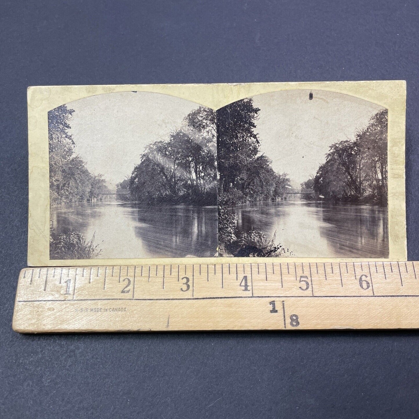 Antique 1870s Winchester New Hampshire Bridge Stereoview Photo Card V1958