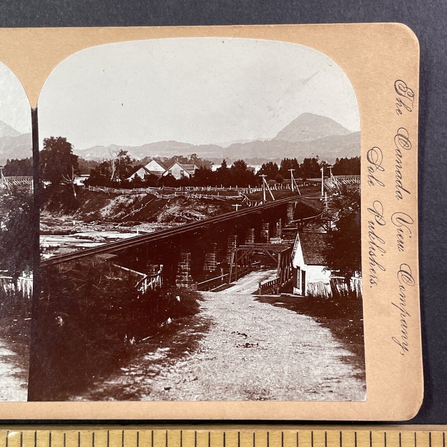 Moffat's Bridge Campbellton New Brunswick Stereoview Antique c1899 Y491