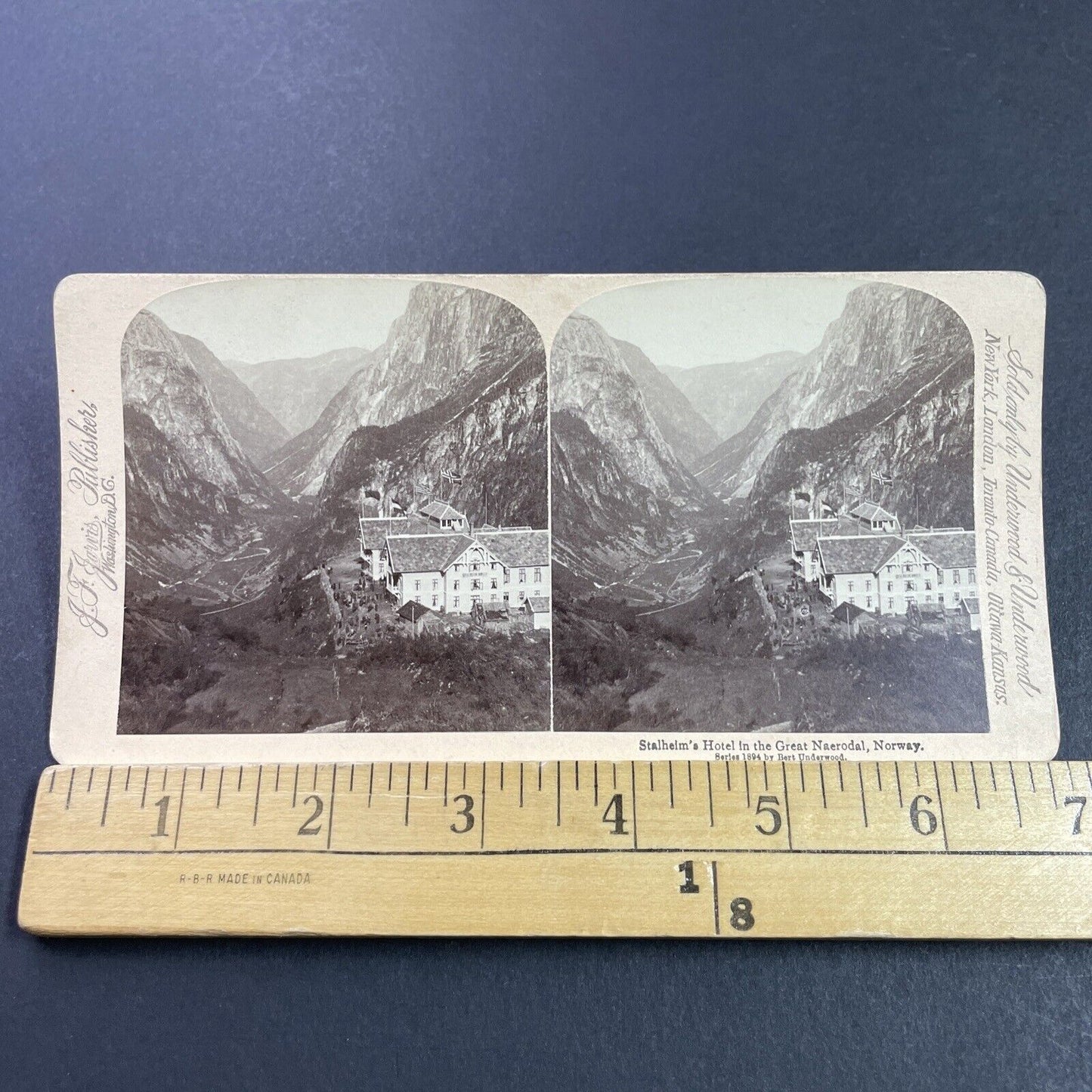 Antique 1894 Stalheim Hotel Voss Norway Stereoview Photo Card P3887