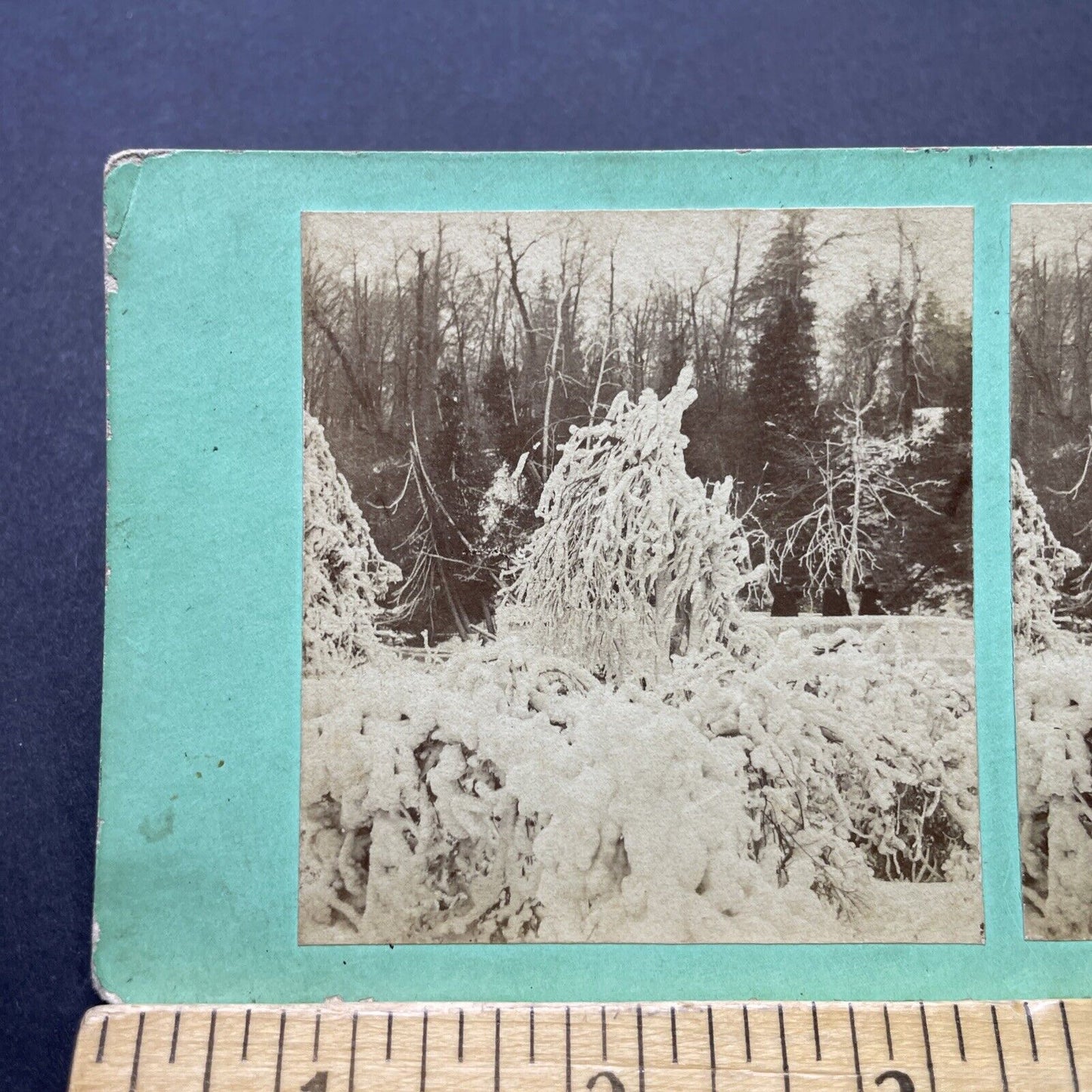 Antique 1870s Luna Island Niagara Falls New York Stereoview Photo Card P2496