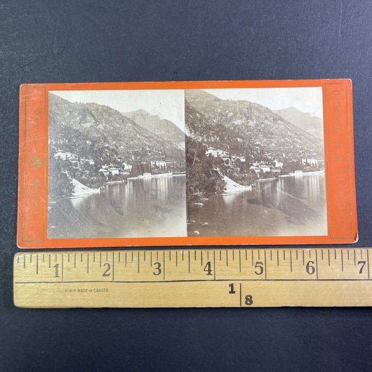 Lake Como Northern Italy Stereoview Lombardy Region Antique c1875 X3236