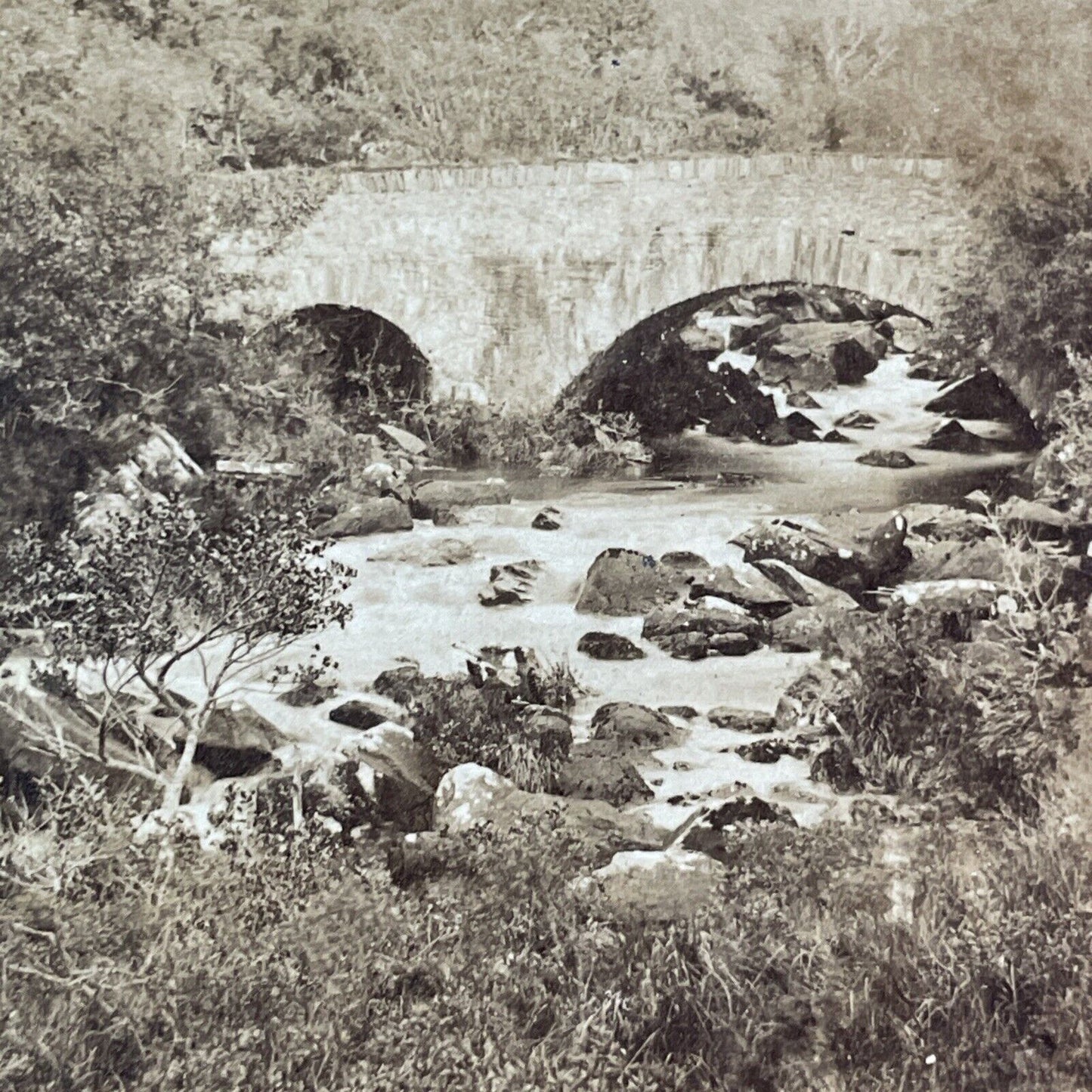 Bridge on the Galway River Ireland Stereoview Early Photo Antique c1855 X3771