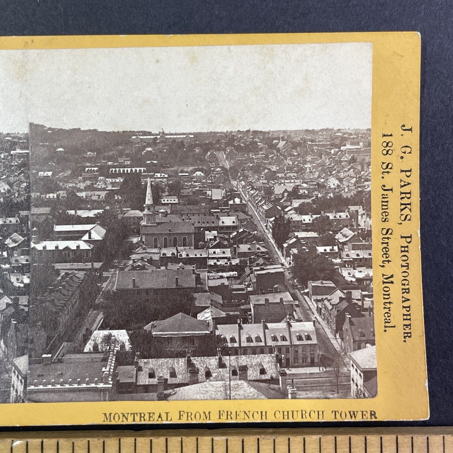 Montreal Quebec Canada View Stereoview J.G. Parks Antique c1870s Y2136