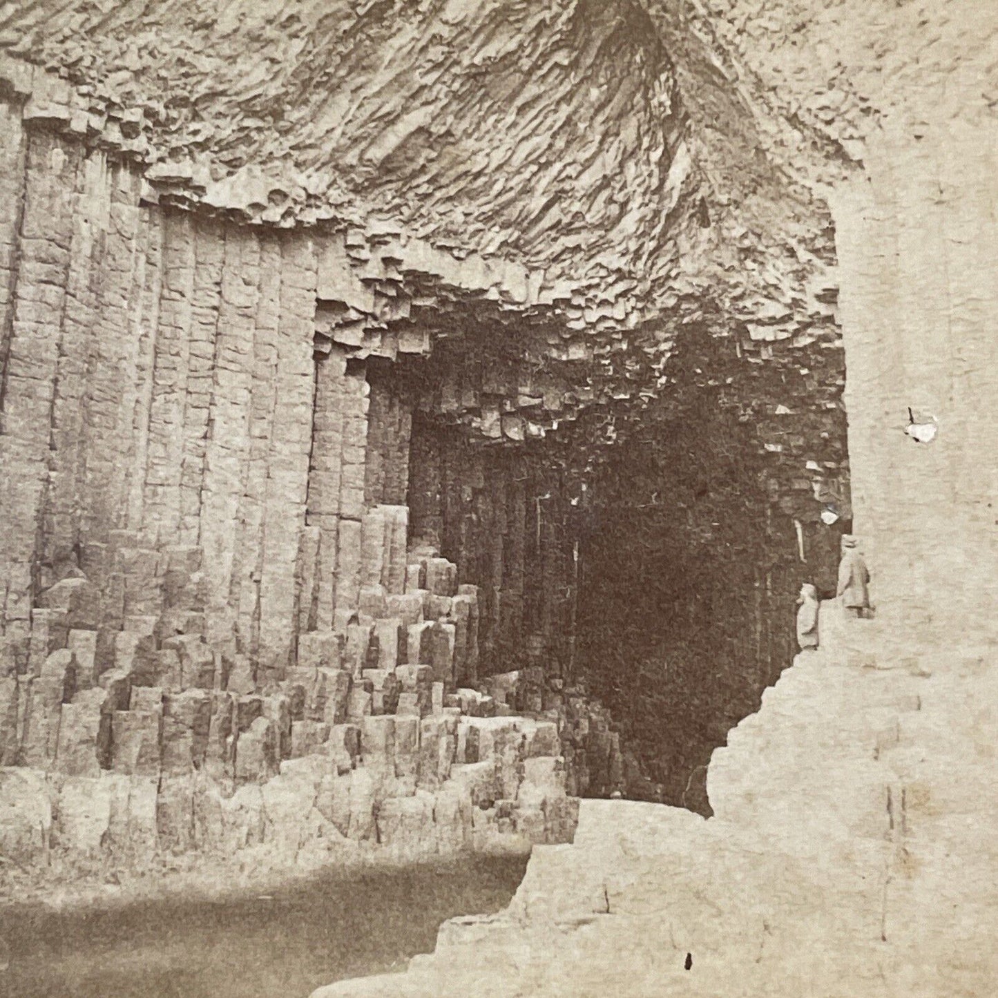 Fingal's Cave Isle Of Staffa Stereoview Scotland UK England Antique c1869 X2406