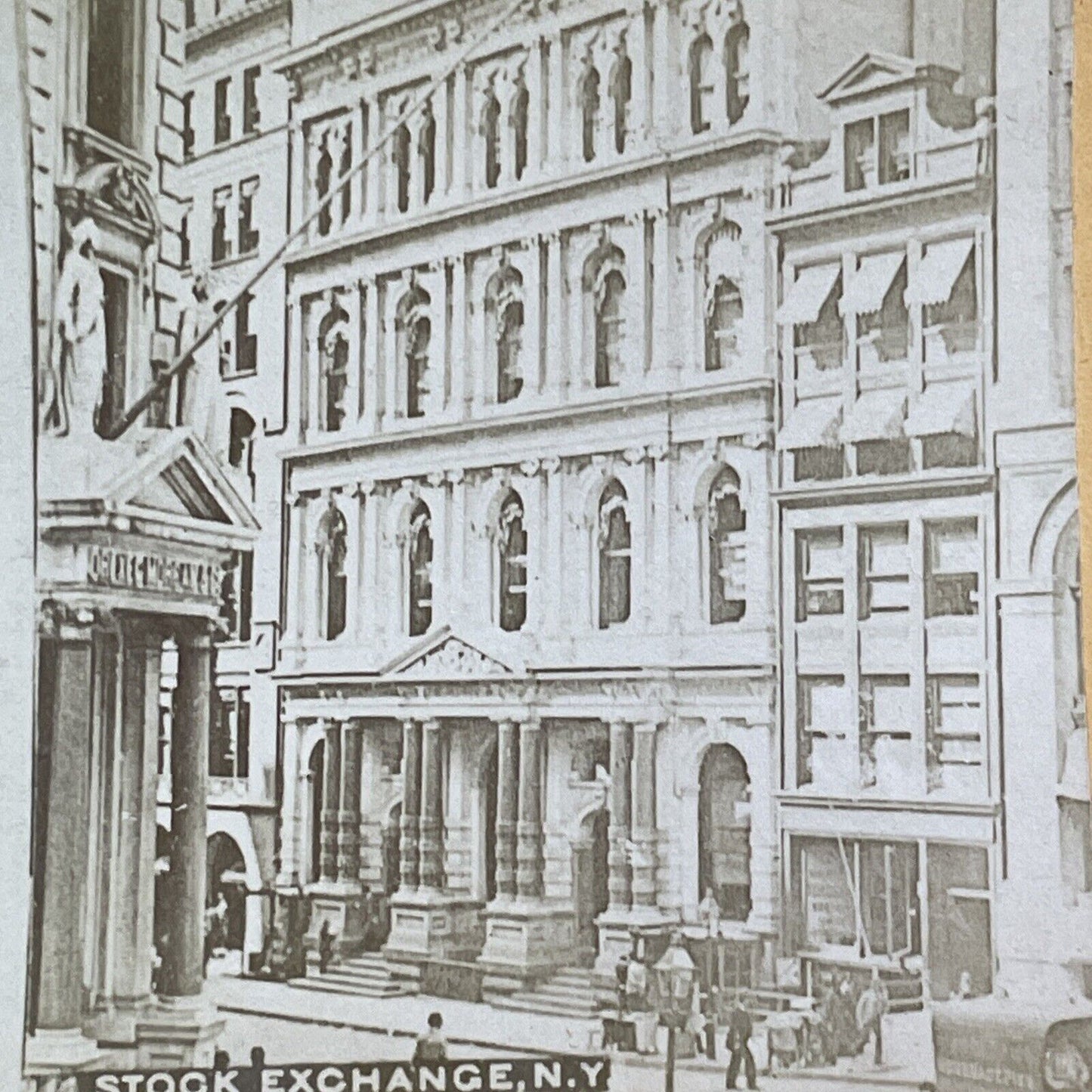 New York Stock Exchange Stereoview 10 Broad St Manhattan Antique c1880 X1301