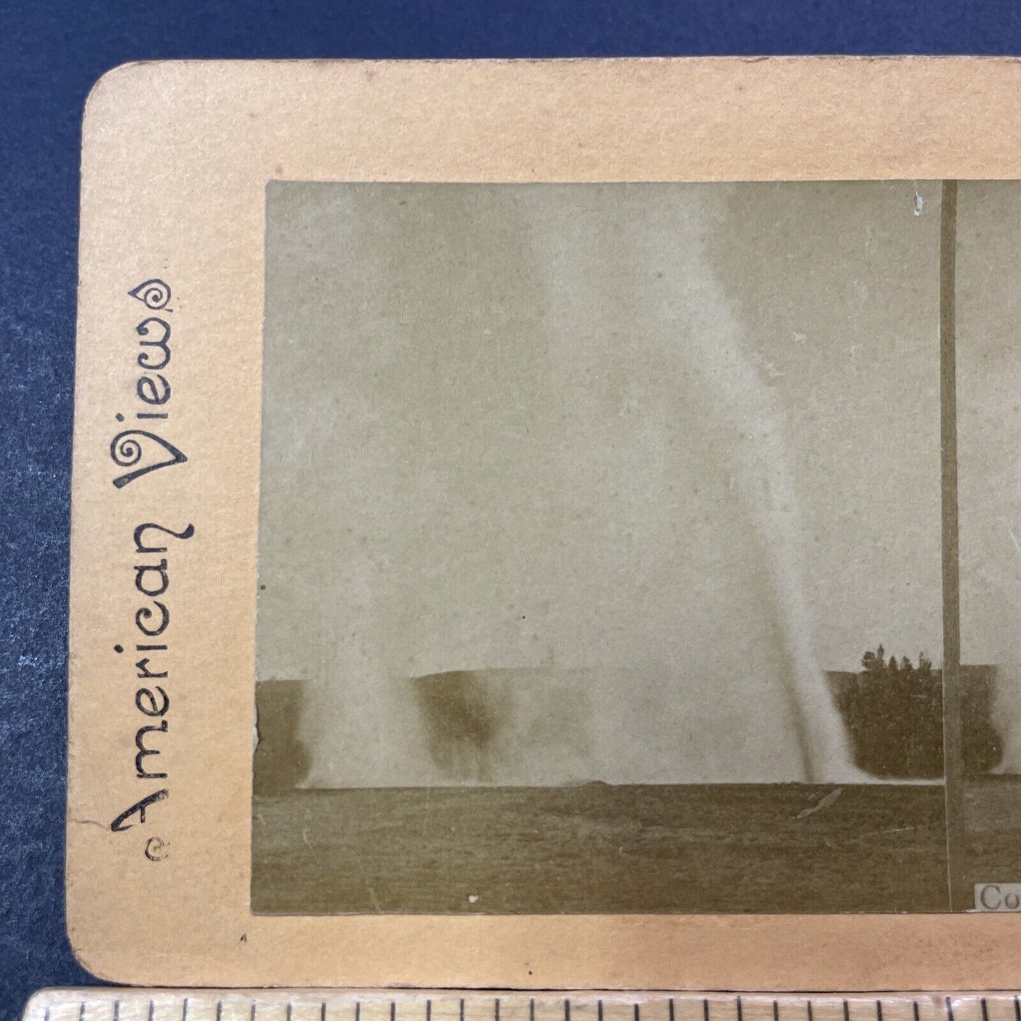 Antique 1870s Daisy Geyser Yellowstone Park Stereoview Photo Card V3344