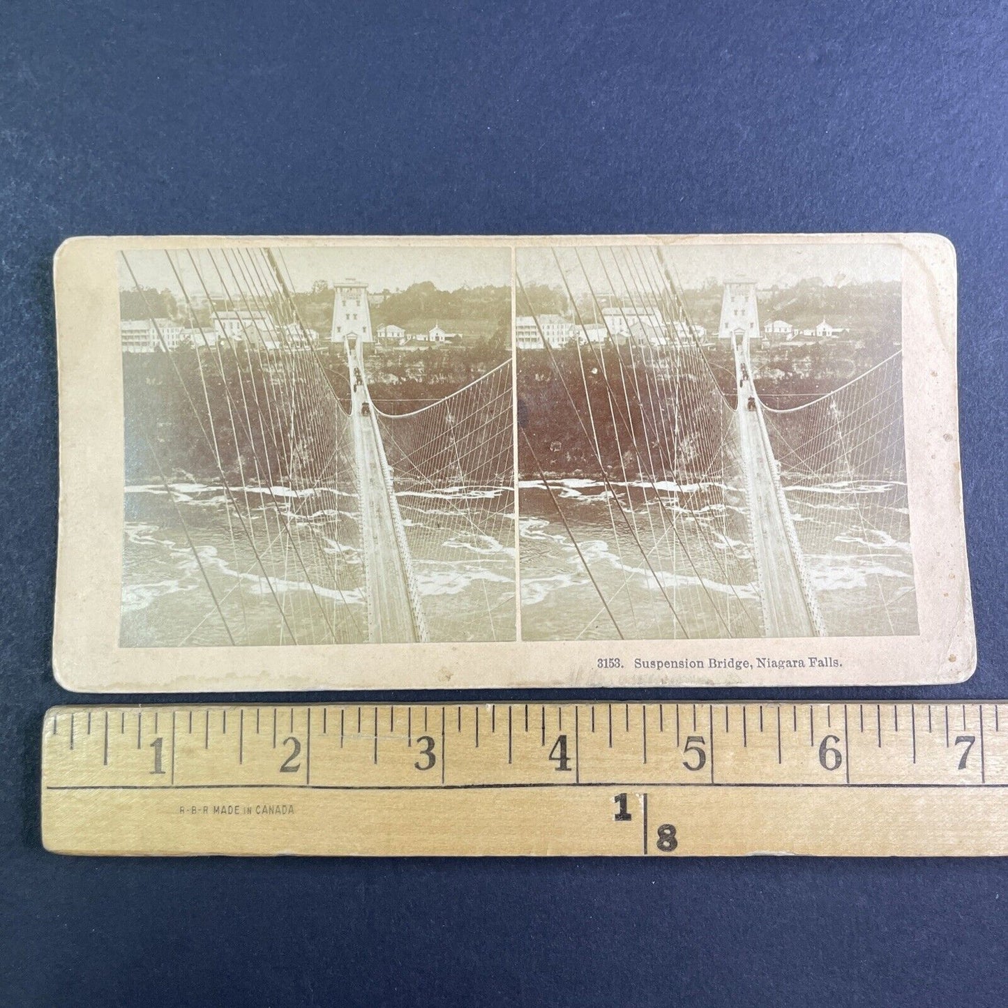 Niagara Falls Suspension Bridge New York Stereoview Antique c1880 X3873