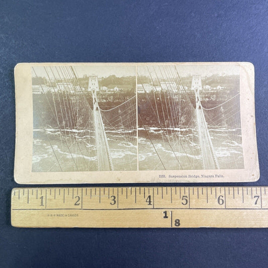 Niagara Falls Suspension Bridge New York Stereoview Antique c1880 X3873