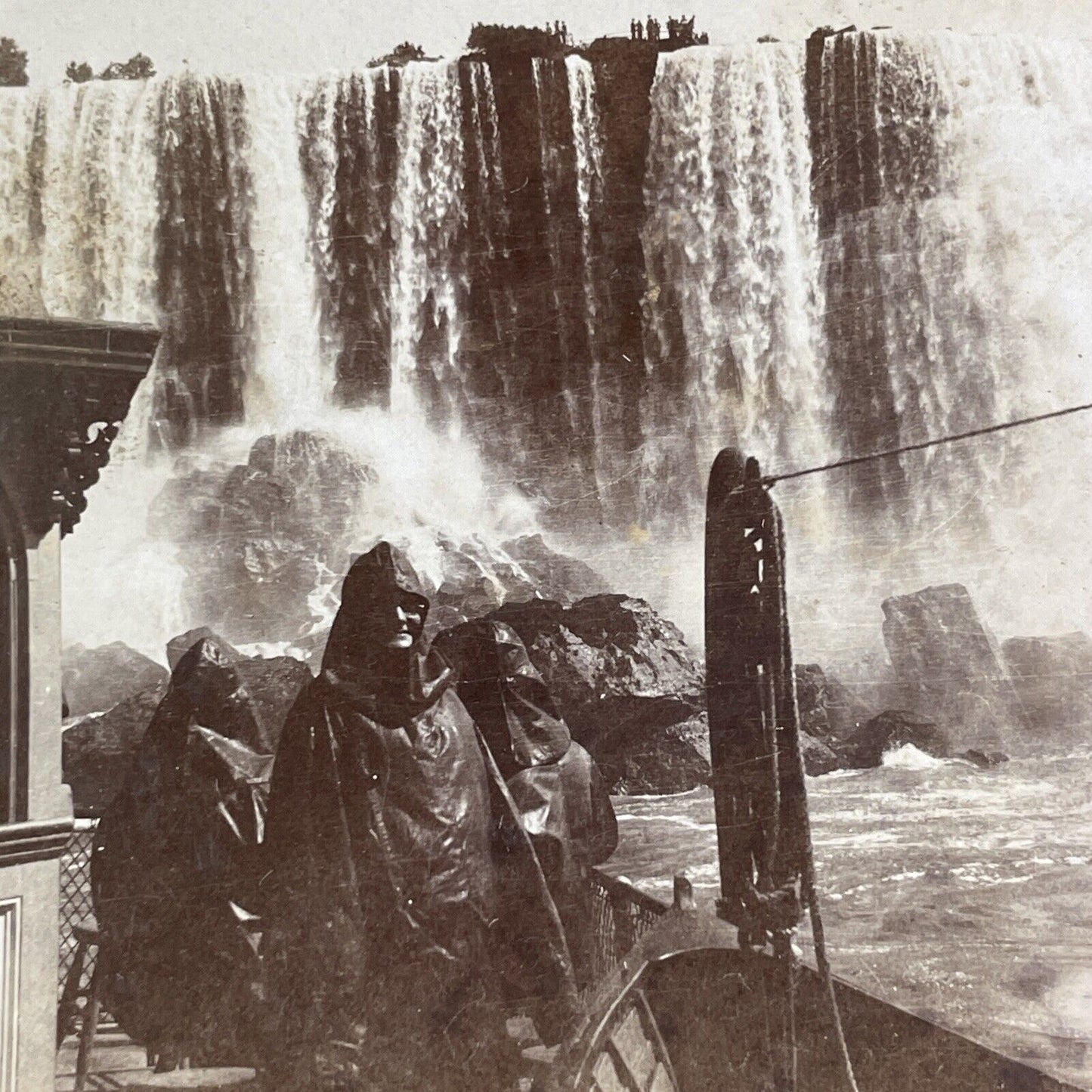 Aboard the Maid of the Mist Niagara Falls Stereoview Antique c1903 Y3011