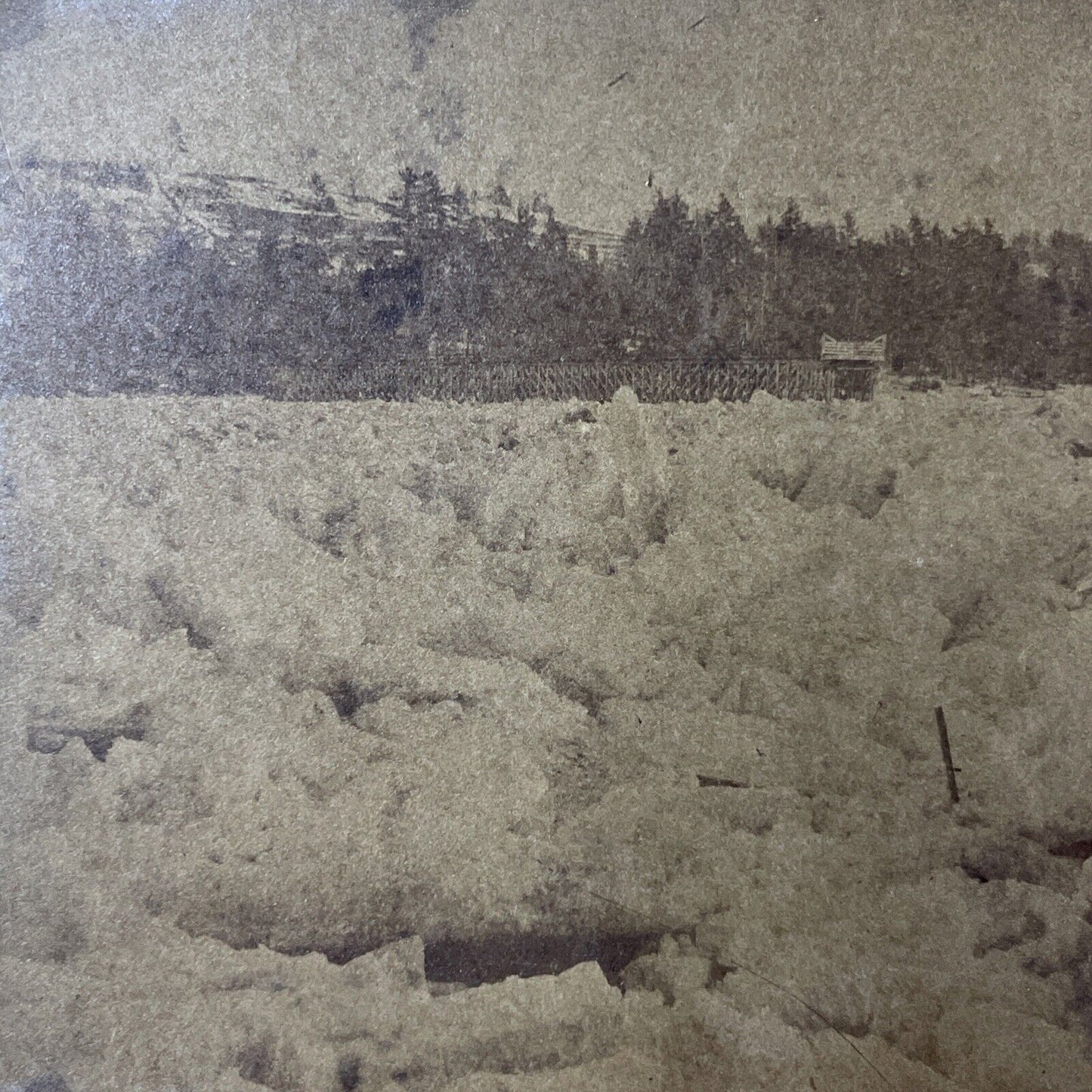 Antique 1860s Kennisis River Ice Jam Haliburton ON Stereoview Photo Card P381-13