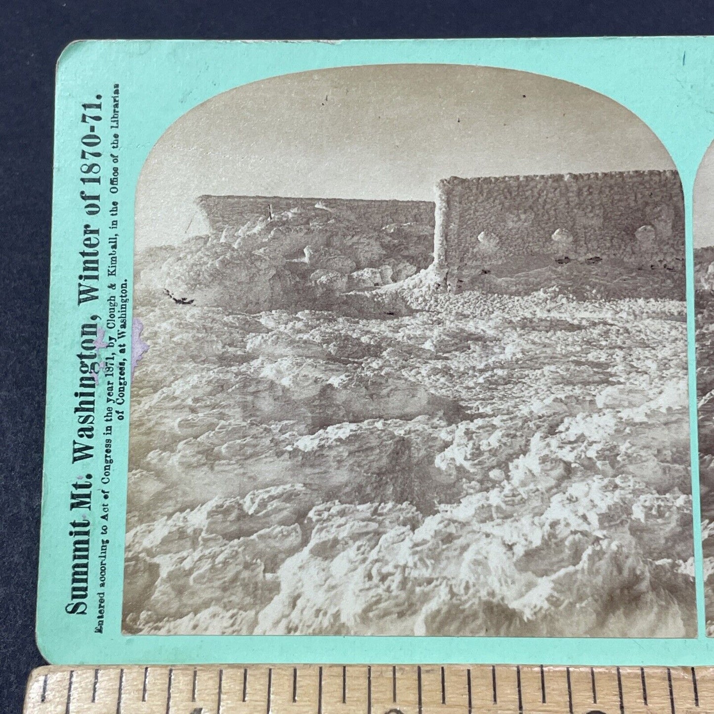 Antique 1871 Tip Top House Mt Washington Ice Storm Stereoview Photo Card V1878