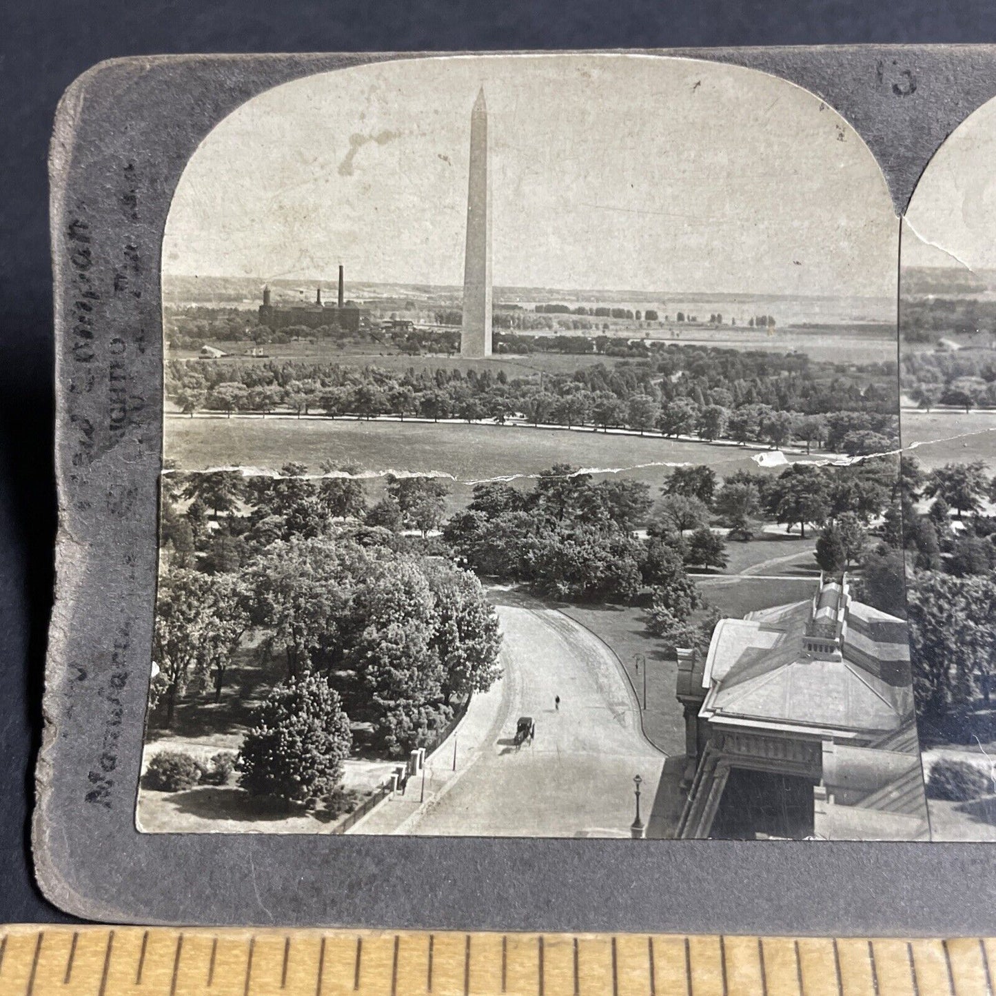 Antique 1909 The Washington Monument DC Stereoview Photo Card P4362