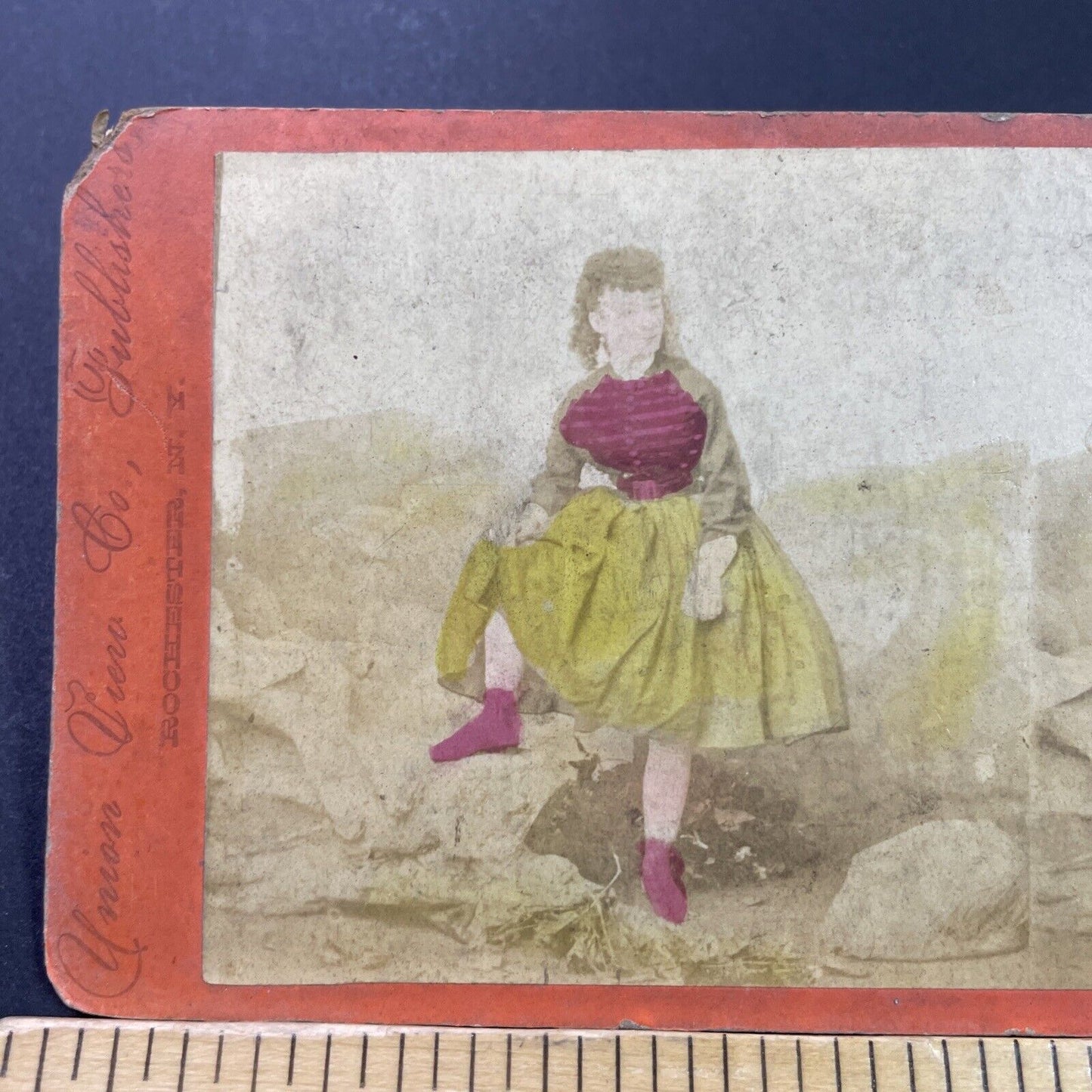 Antique 1860s Actress Annie Kemp Bowler Black Crook Stereoview Photo Card P3978