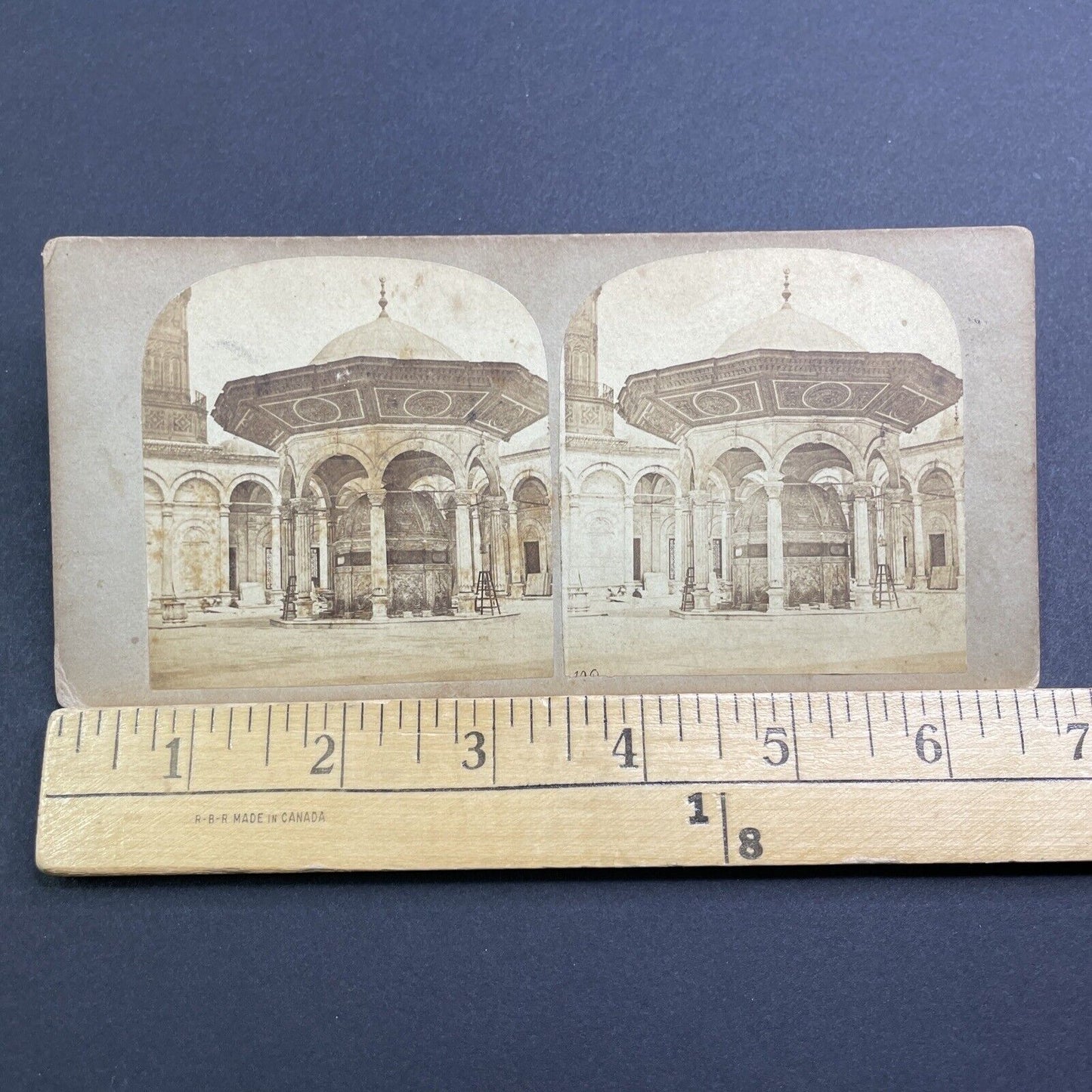 Antique 1870s Sacred Prayer Mosque In Cairo Egypt Stereoview Photo Card V504