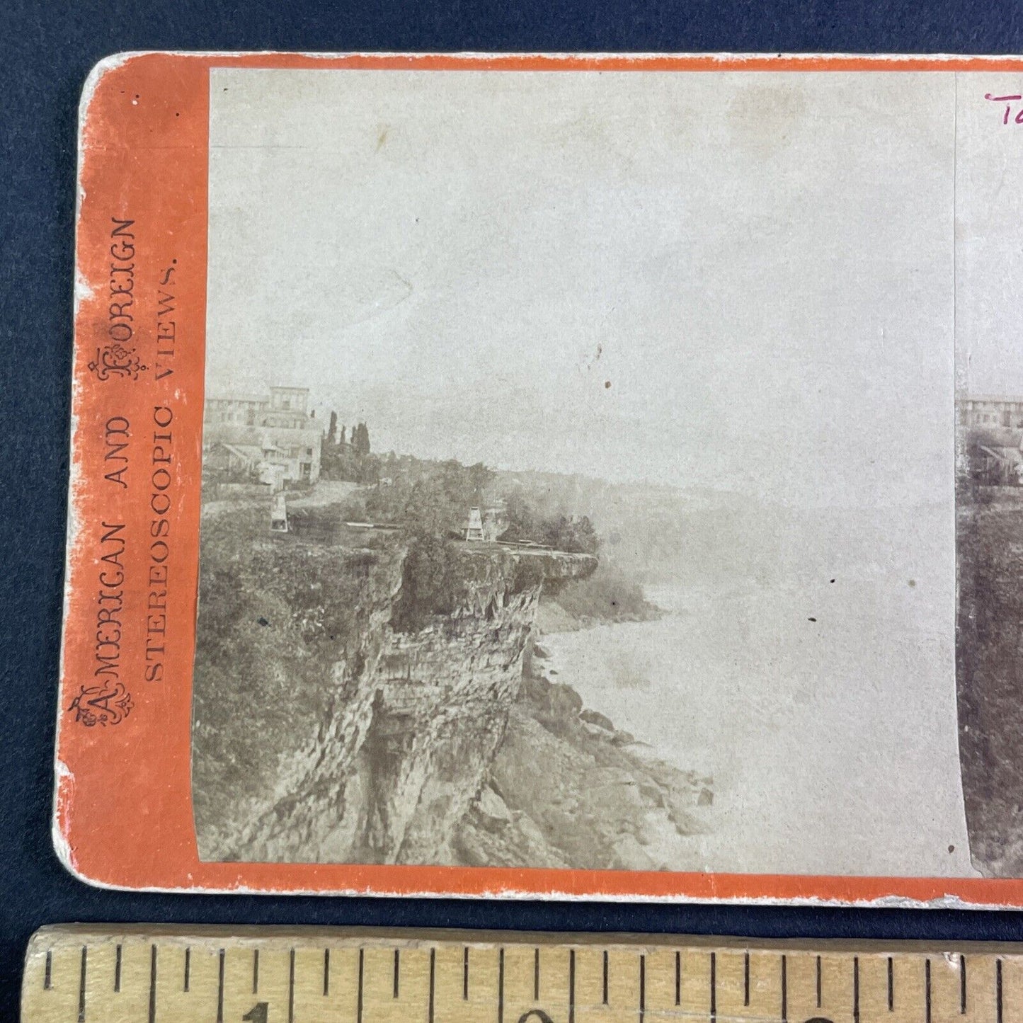 The 1850s Photo of Table Rock Niagara Falls Stereoview H. Ropes c1860s Y2602