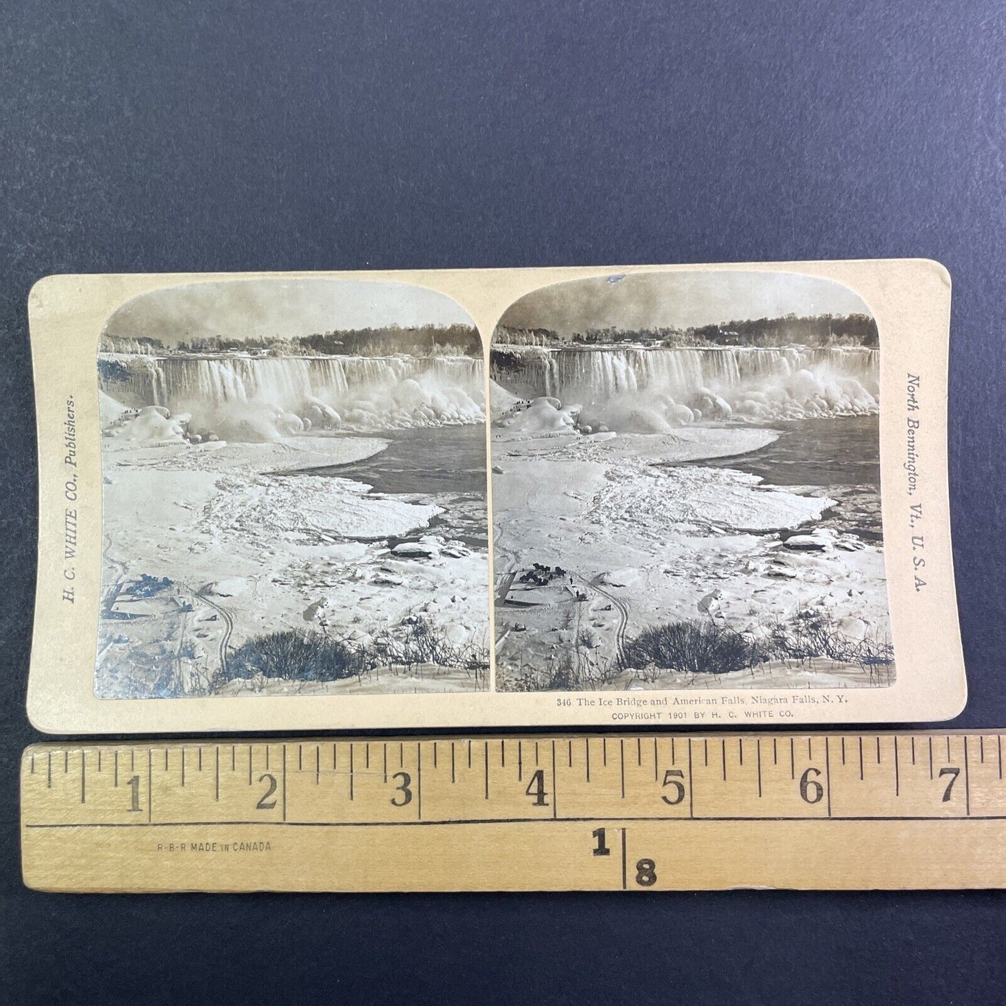 Horse Platform Lower Niagara Falls Gorge Stereoview H.C White c1901 Y1458
