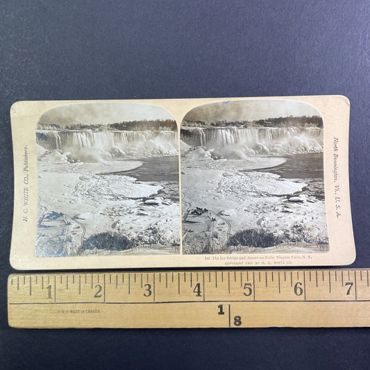 Horse Platform Lower Niagara Falls Gorge Stereoview H.C White c1901 Y1458