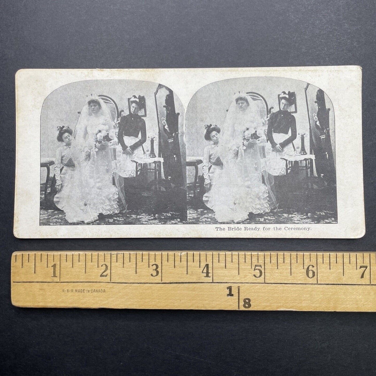 Antique 1905 Bride Is Ready For Her Wedding Stereoview Photo Card P580-029