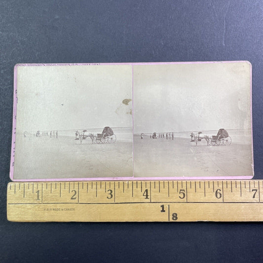 Atlantic City Buggy On Beach Stereoview New Jersey Antique c1869 X2479