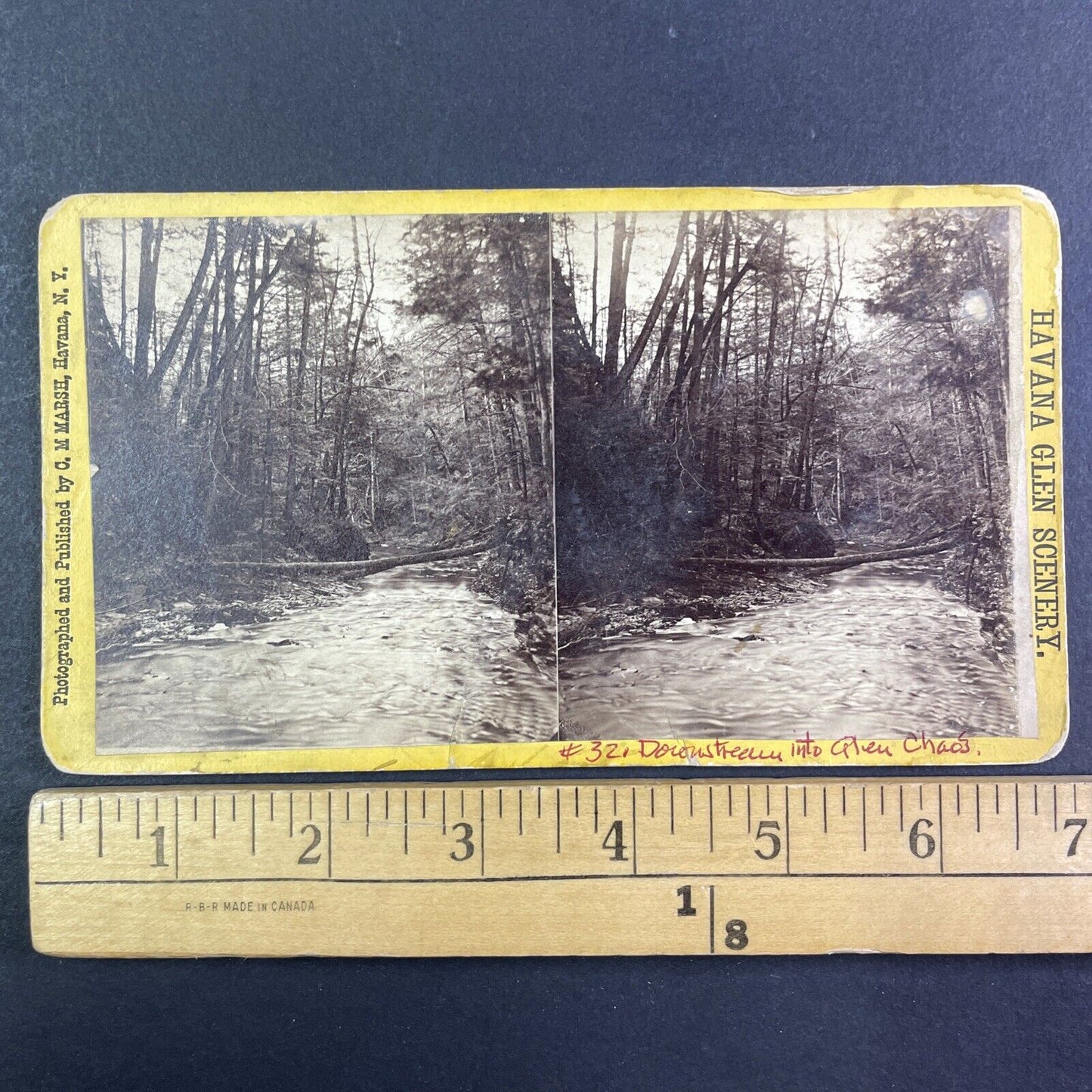 Northern Central Railroad Stereoview Watkins Glen Chaos C.M. Marsh c1870s Y2246