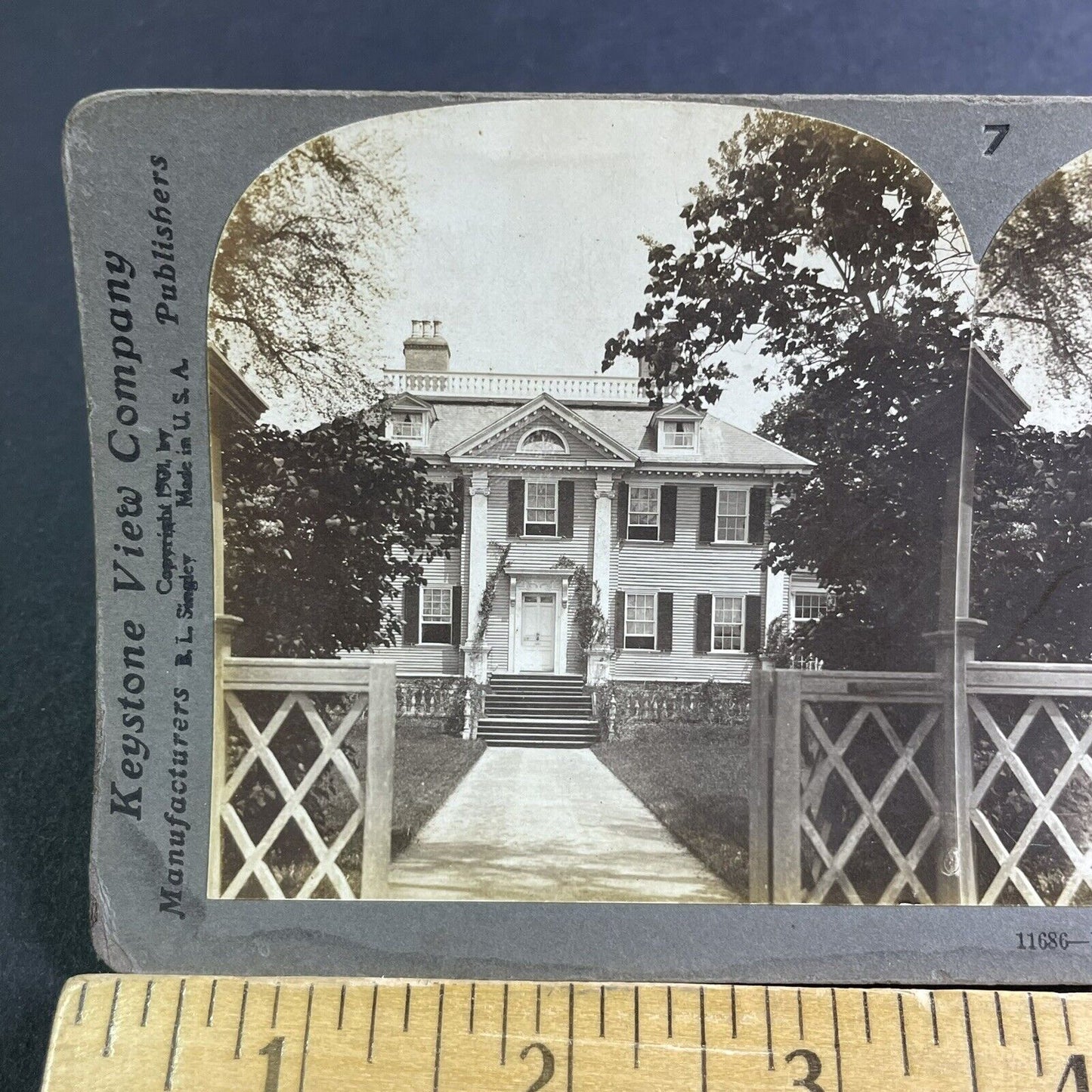 Antique 1901 Longfellow House Cambridge Massachusset Stereoview Photo Card P2214