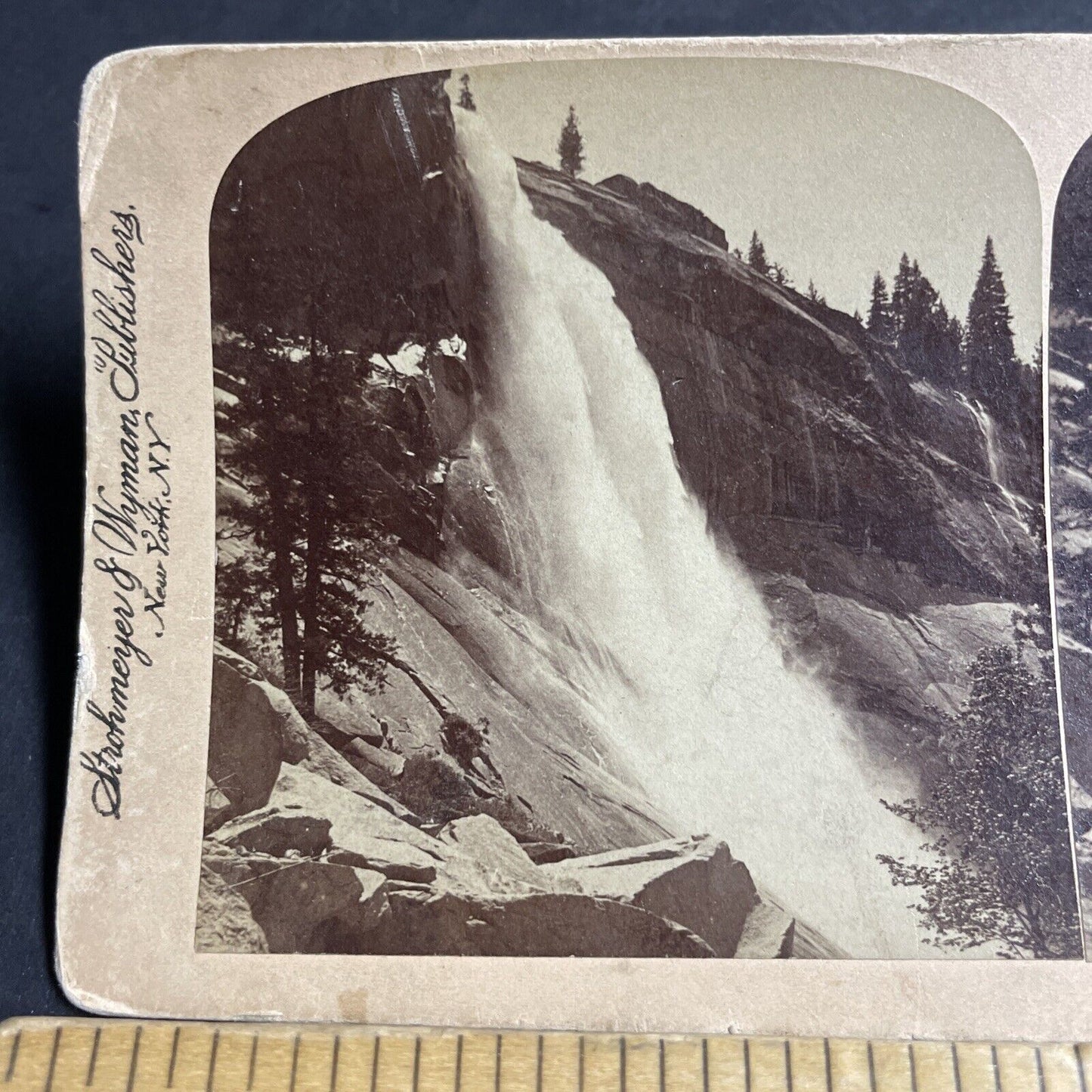 Antique 1894 Nevada Falls Yosemite Park California Stereoview Photo Card P4355